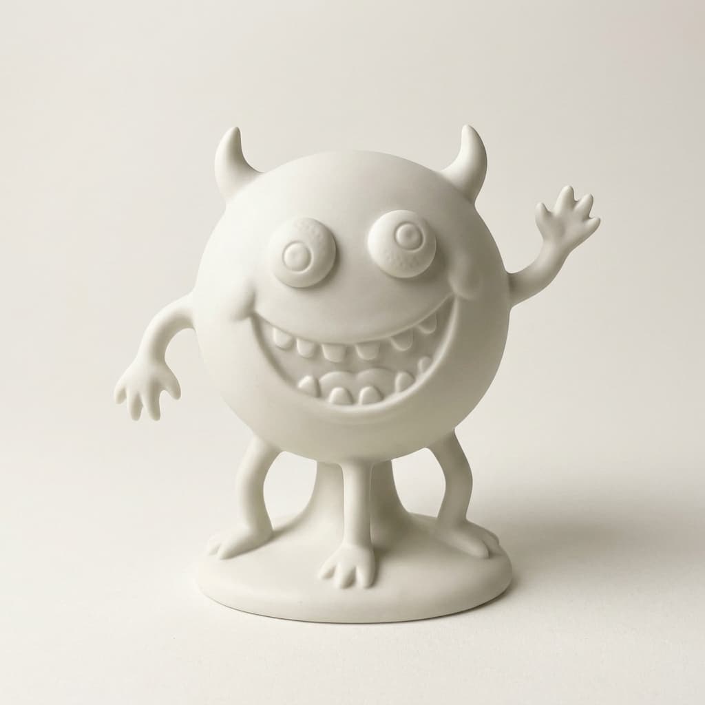 A child's drawing as a sculpted object, lines exactly as drawn.