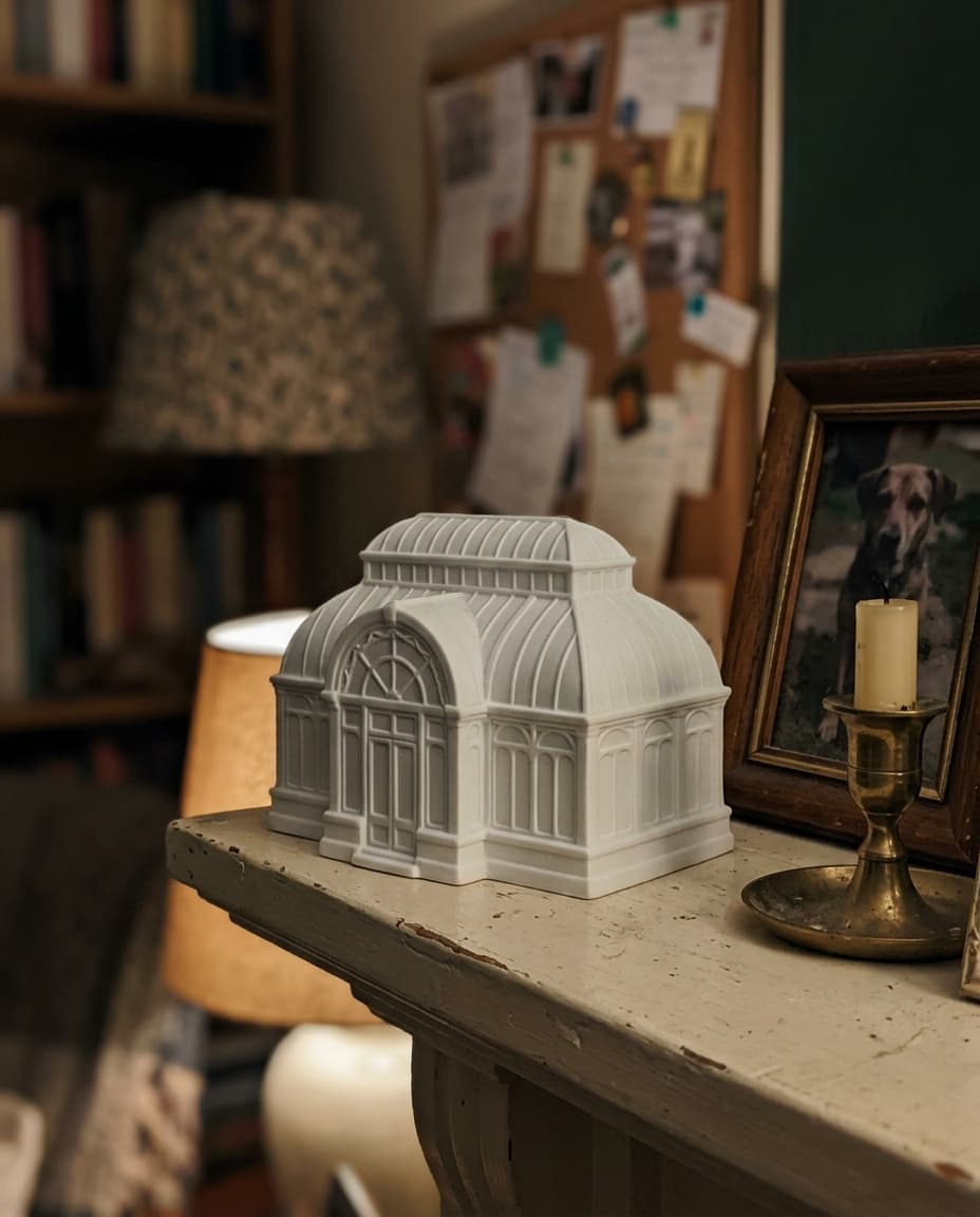 The building where a marriage started, sculpted and kept in the house.