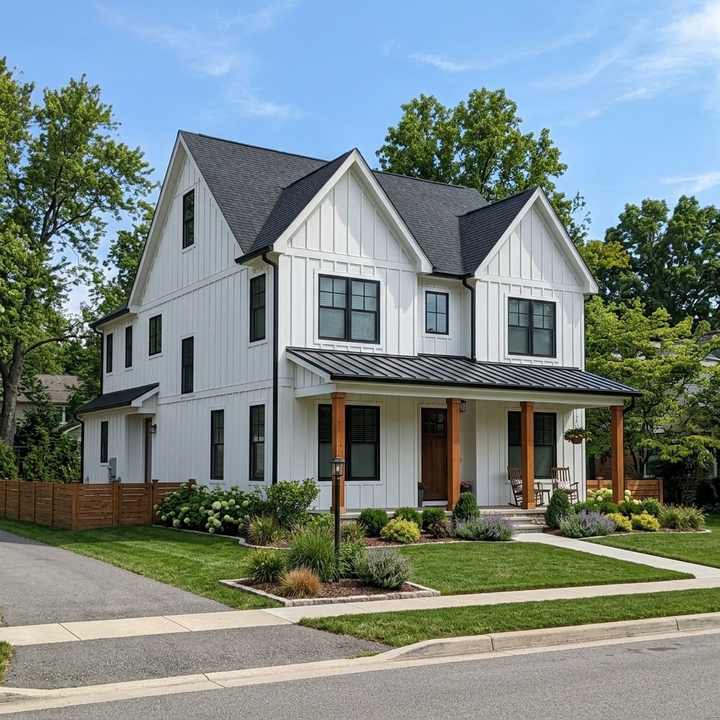A phone photo of the front of a house