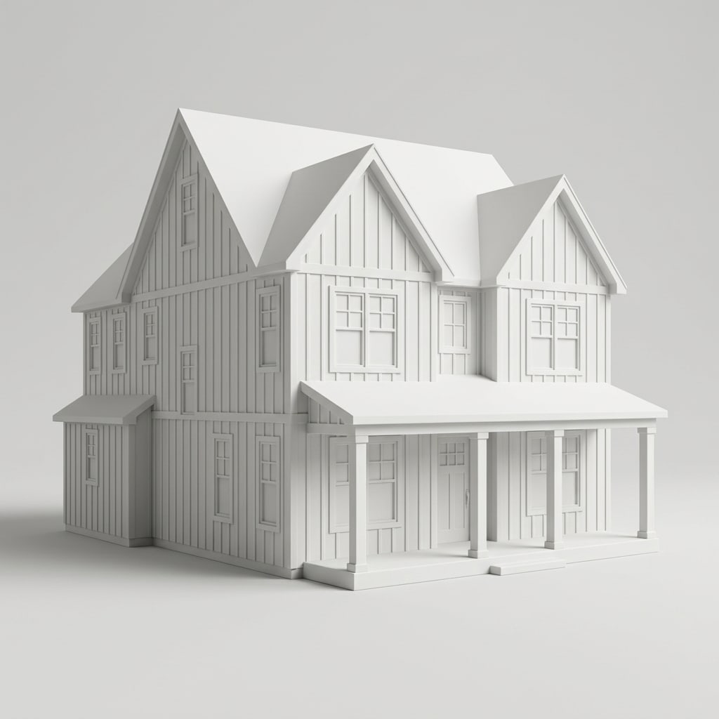 A free preview of a house in matte white